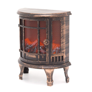 LED Fireplace Flame Effect Lantern | Vintage Antique Style Battery Operated Lamp | Christmas Lanterns Indoor