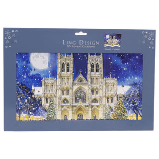 Christmas Carol Service Advent Calendar, 3D York Minster Gold Foil Design