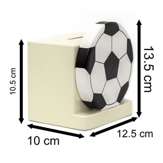 Kids Football Wooden Money Box Children's Piggy Bank - Handmade in the UK
