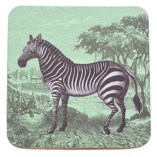 Set Of 6 Safari Animal Coasters | Jungle Wildlife Silhouette Drink Coasters Set | Retro Cup Mug Table Mats