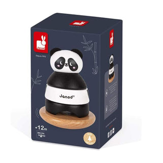 Janod Panda Tumbler | Wooden Stacking & Rocker Early Learning Toy | Age 12m+