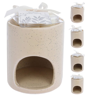 Ceramic Wax Melt Burner With 4 Wax Melts | Tealight Essential Oil Burner -Varies