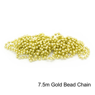 7.5m Gold Bead Chain | Christmas Tree Bead Garland Decoration | Bead String Christmas Decorations