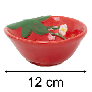 Strawberry Shaped Snack Bowl, 200ml Ceramic Serving Bowl, Nibbles Dish - 12cm
