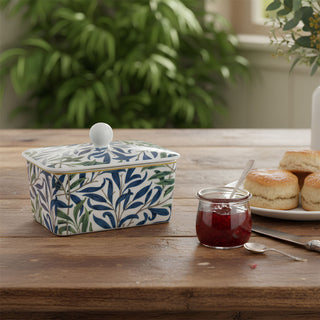 William Morris Willow Bough Fine China Butter Storage Dish & Lid - 14.5cm