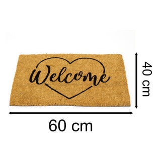 60x40cm Welcome Doormat | Non-slip Rectangular Entrance Welcome Coir Door Mat