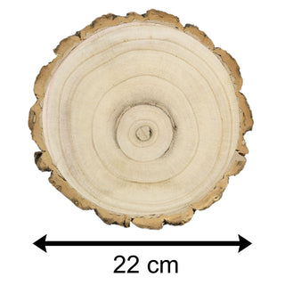 22cm Rustic Wooden Tree Trunk Slice | Wedding Table Centerpiece | Candle Tealight Display Stand