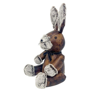 Wilfred Rabbit Door Stop, 41cm Faux Leather Fabric Animal Doorstop - 1.8kg