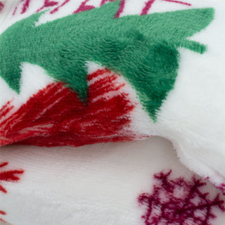 Traditional Nordic Design White Plaid Christmas Blanket | Super Soft Luxury Sherpa Fleece Throw Blanket | Snug Throw Sofa Bed Plush Blanket 150 x 120cm