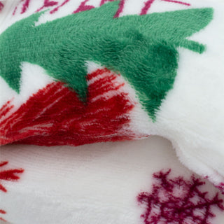 Traditional Nordic Design White Plaid Christmas Blanket | Super Soft Luxury Sherpa Fleece Throw Blanket | Snug Throw Sofa Bed Plush Blanket 150 x 120cm