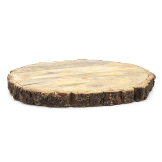 25cm Wooden Tree Trunk Cake Stand | Wedding Birthday Cake Round Display Board | Serving Platter Table Centerpiece