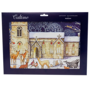 Christmas Advent Calendar Winter Church | Animal Advent Calendar Traditional Advent Calendar | Picture Advent Calendar Paper Advent Calendar