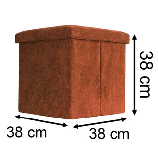 Brown Corduroy Fabric Pouffe Storage Footstool | Square Pouffes For Living Room
