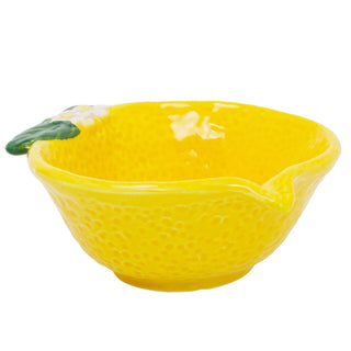 Lemon Shaped Snack Bowl, 200ml Ceramic Serving Bowl, Nibbles Dish - 12cm