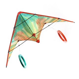 Djeco DJ02164 Red Dots Dual Line Stunt Kite | Outdoor Sports Flying Kite