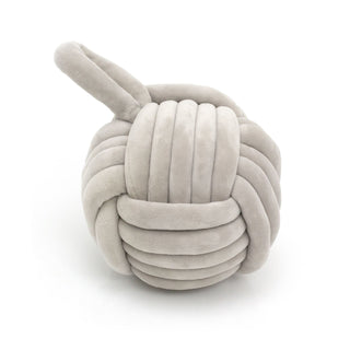 Stylish Grey Chunky Fabric Nautical Knot Doorstop | Nautical Seaside Monkey's Fist Door Stop | Decorative Grey Beach Knot Door Stopper Ball