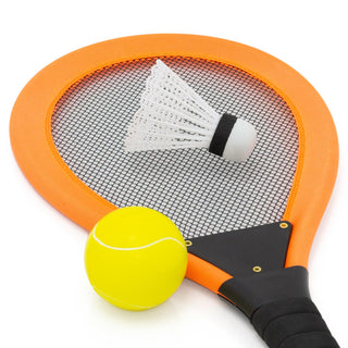2 Player Soft Tennis Set With Soft Ball And Shuttlecock | Outdoor Beach Toy Tennis Rackets For Kids To Play Tennis or Badminton | Kids Garden Toys
