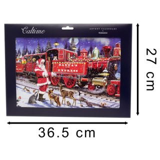 Christmas Advent Calendar Santa's Express | Christmas Train Advent Calendar Traditional Advent Calendar | Picture Advent Calendar Paper Advent Calendar