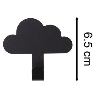 Black Cloud Wall Hook Self-Adhesive Mini Hooks for Children's Bedroom - 7cm