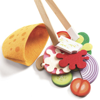 Djeco DJ05500 Cyrus & Lena's Make Pittas with a Menu Cooking Pretend Play Set