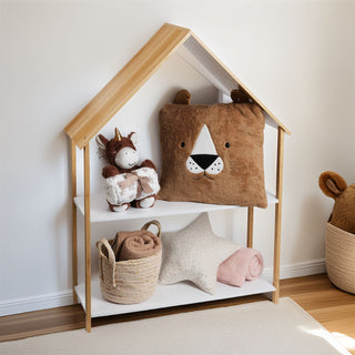 House-Shaped Kids Bookcase | Children's Storage Unit 2-Tier Shelf - 80x108cm