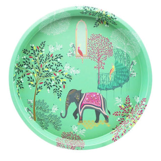 Sara Miller - India Elephant's Oasis Deep Well Tray Kitchen Serving Tray - 30cm