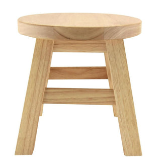 Traditional Childrens Wooden Stool | Small Round Plain Wood Kids Step Stool Seat