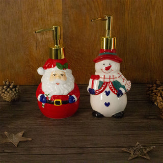 Christmas Character Soap Dispenser | Ceramic Hand Wash Bathroom Soap Dispenser