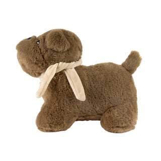 Bulldog Fabric Dog Door Stop, 30cm Weighted Brown Dog Doorstop