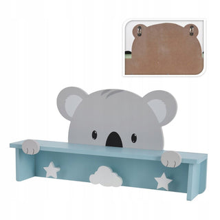 Children's Cute Animal Wooden Coat Rack | Kids Bedroom Nursery Coat Hooks - Koala