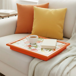 Oranges & Lemons Lap Tray with Bean Bag Cushion, 44x34cm Padded Laptray