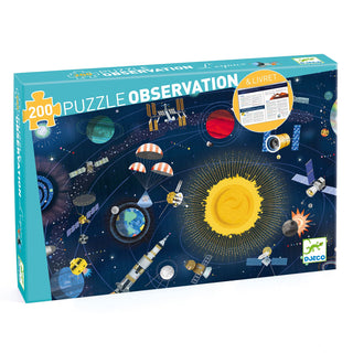 Djeco DJ07413 Observation Puzzle The Space Jigsaw Puzzle 200 Pieces + Booklet