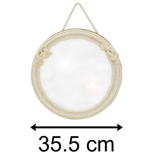 Round Rope Nautical Wall Mirror | Coastal Hanging Bathroom Wall Mirror | Beach Decor Nautical Accessories