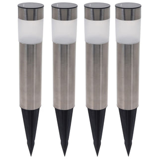 Set Of Silver LED Solar Garden Stake Light | Decorative Outdoor Pathway Light