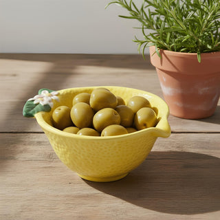 Lemon Shaped Snack Bowl, 200ml Ceramic Serving Bowl, Nibbles Dish - 12cm