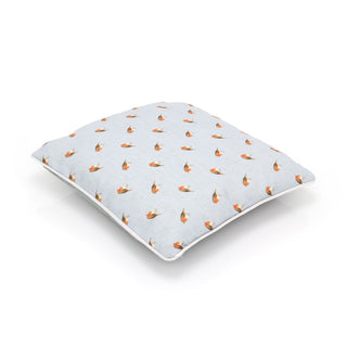 34cm Robin Redbreast Blue Scatter Cushion | Garden Bird Fabric Filled Sofa Cushion | Winter Bird Bed Throw Pillow With Cover