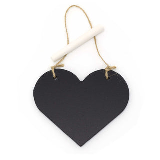 Wooden Heart Chalkboard Hanging Sign Plaque | Mini Blackboard Memo Board | Chalk Board Wedding Decoration