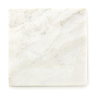 Set Of 4 White Marble Coasters | 4 Piece Square Natural Stone Marble Coaster Set