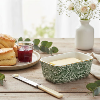 William Morris Larkspur Butter Dish, Fine China Butter Dish with Lid - 16cm