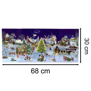 Winter Village Christmas Advent Calendar | 3D Slide-In Figures & Fold-Out Design
