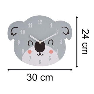 Kids Safari Animal Head Wall Clock | Childrens Wooden Jungle Animal Face Clock
