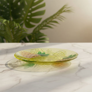 Pineapple Serving Platter, 30.5cm Glass Tropical Party Plate Fruit Snack Buffet