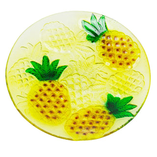 Pineapple Serving Platter, 30.5cm Glass Tropical Party Plate Fruit Snack Buffet