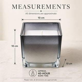 Bergamot and Oud Scented Candle, 10cm Black Ombre Glass Jar with Candle