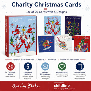 Quentin Blake NSPCC Childline Charity Christmas Cards, 20 Cards in 5 Designs