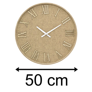 50cm Serenity Woven Wall Clock | Rustic Wooden Boho Wall Hanging Clock | Large Wall Clock Wall Mounted Rattan Clock