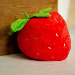 Strawberry Fabric Doorstop | Novelty Strawberry Shaped Fruit Door Stop - 14cm