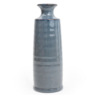 Blue Reactive Bottle Vase 22.8cm | Decorative Ceramic Stoneware for Flowers