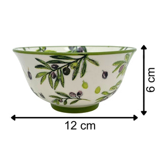 Small Olive Grove Fine China Serving Bowl, 12x6cm Ceramic Snack & Dip Bowl