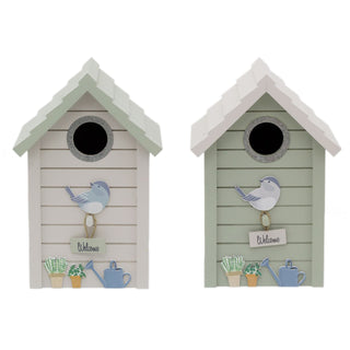 Potting Shed Wooden Bird Box House | Bird Nesting Box Bird Feeder | Hanging Bird Table For The Garden - Colour Varies One Supplied